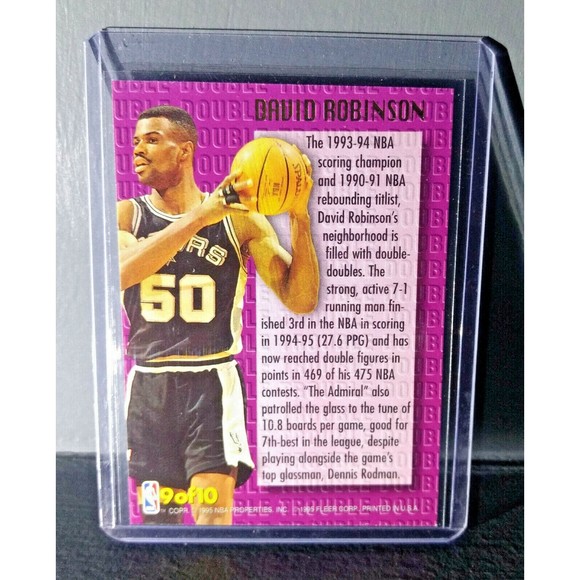 1995-96 David Robinson Fleer Ultra Double Trouble #9 Basketball Card - Picture 2 of 2